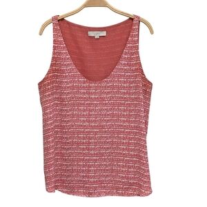 LOFT Sleeveless Scoop Neck Salmon Tank Top Blouse